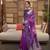 Kimisha women's purple organza woven saree with unstitched blouse piece