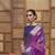 Kimisha women's purple organza woven saree with unstitched blouse piece