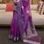 Kimisha women's purple organza woven saree with unstitched blouse piece