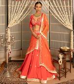 Coral Pink Georgette Lehenga Set