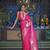 Kimisha women's pink silk woven saree with unstitched blouse piece