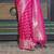 Kimisha women's pink silk woven saree with unstitched blouse piece