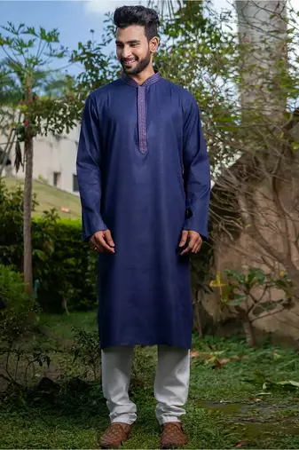 Mens cotton plain kurta pajama