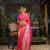 Kimisha women's orange silk woven saree with unstitched blouse piece