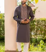 Mens cotton embroidered kurta pajama