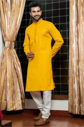 Mens cotton embroidered kurta pajama