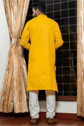 Mens cotton embroidered kurta pajama