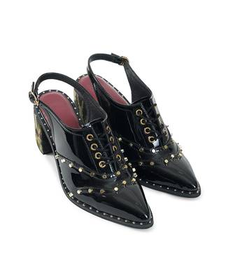 Solid Black Kim Pointed Heel 2