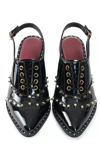 Solid Black Kim Pointed Heel