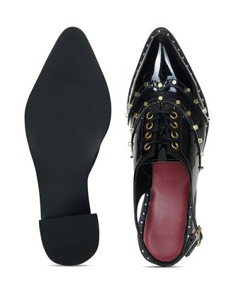 Solid Black Kim Pointed Heel 5