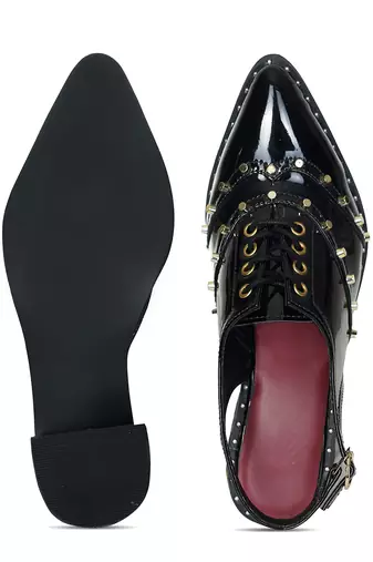 Solid Black Kim Pointed Heel