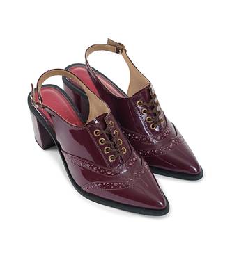 Solid Maroon Kylie Pointed Heels 1