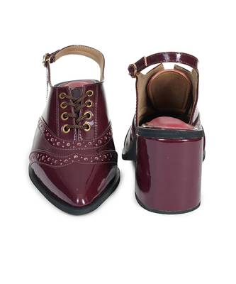 Solid Maroon Kylie Pointed Heels 3
