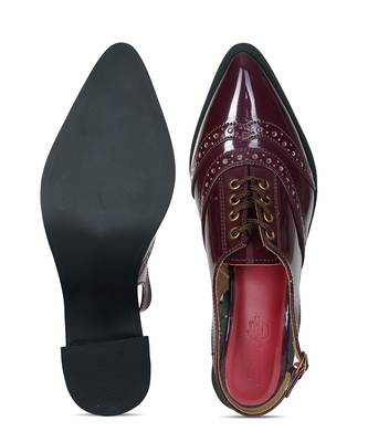 Solid Maroon Kylie Pointed Heels 4