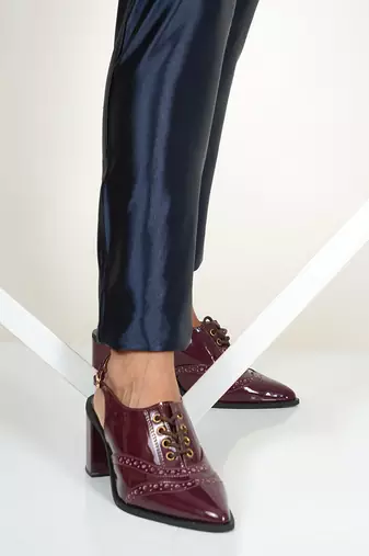 Solid Maroon Kylie Pointed Heels