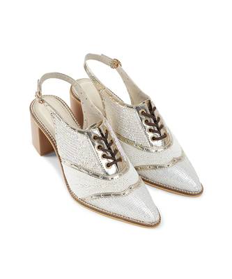 Embroidery White Kendball Pointed Heels 1