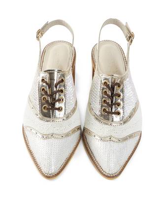 Embroidery White Kendball Pointed Heels 2