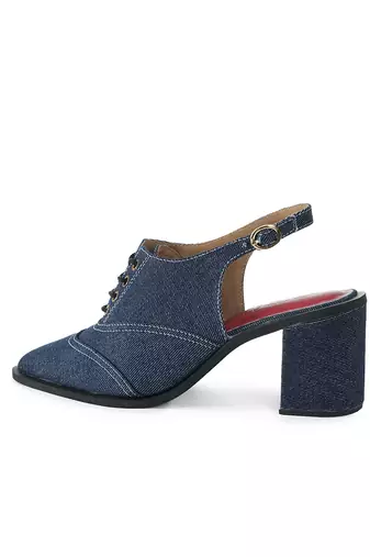 Solid Blue Denim Paris Heels