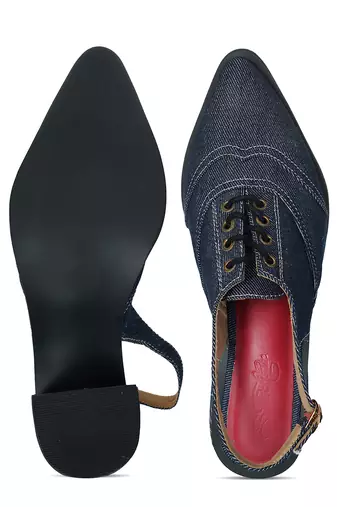 Solid Blue Denim Paris Heels