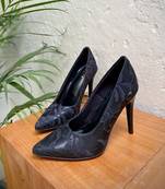 Bat Orchid (Black Pumps Cocktail Shoes High Stilettos )