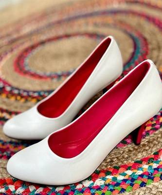 Emma (White Pumps, Red Insole) 3