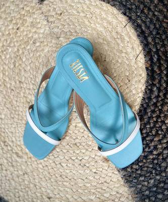 Layla Blue Kitten Heels White Footwear 1