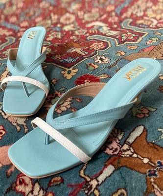 Layla Blue Kitten Heels White Footwear 2