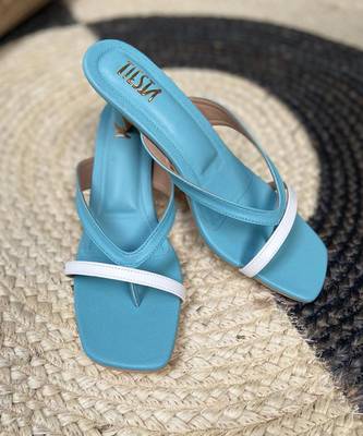 Layla Blue Kitten Heels White Footwear 3