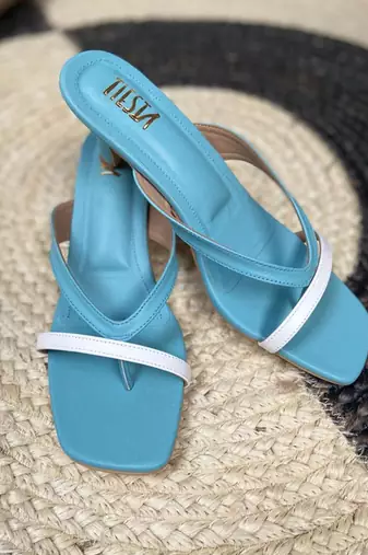 Layla Blue Kitten Heels White Footwear
