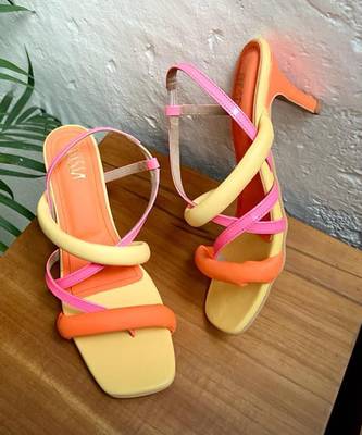 Glow (Yellow Pink Orange Neon Kittle Heels) 2