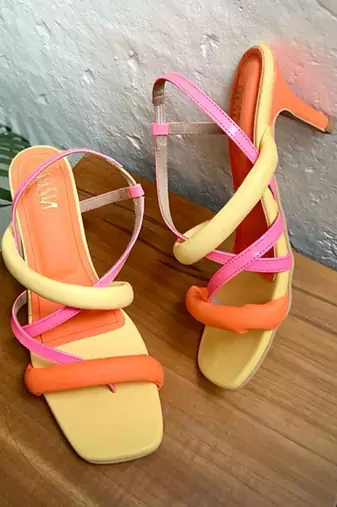 Glow (Yellow Pink Orange Neon Kittle Heels)