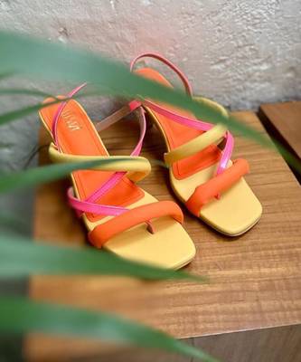 Glow (Yellow Pink Orange Neon Kittle Heels) 3