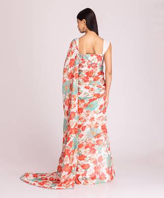 Multi colour organza saree set 3