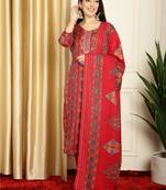 red pashmina digital printed dress material