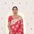 Kimisha women's crimson silk woven saree with unstitched blouse piece