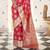 Kimisha women's crimson silk woven saree with unstitched blouse piece