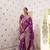 Kimisha women's wine silk woven saree with unstitched blouse piece