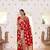 Kimisha women's red silk woven saree with unstitched blouse piece