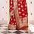 Kimisha women's red silk woven saree with unstitched blouse piece