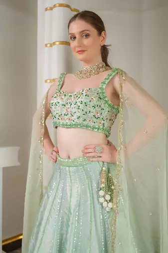 Sage Green Lehenga Set