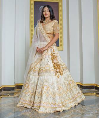 Gold Silk Lehenga Set 1