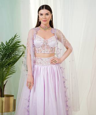 Lilac Celestia Lehenga Set 4
