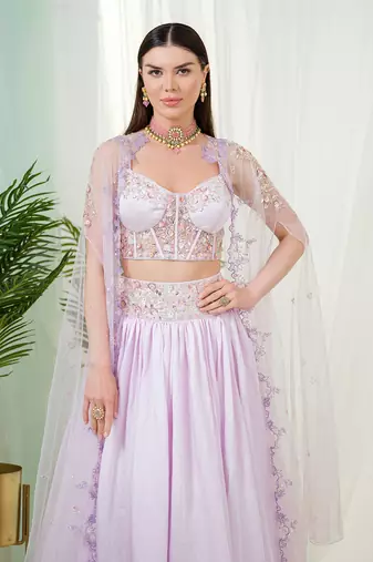 Lilac Celestia Lehenga Set