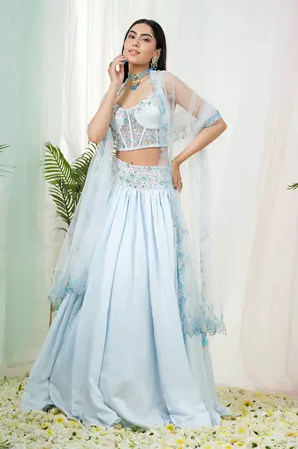 Powder Blue Fable Lehenga Set