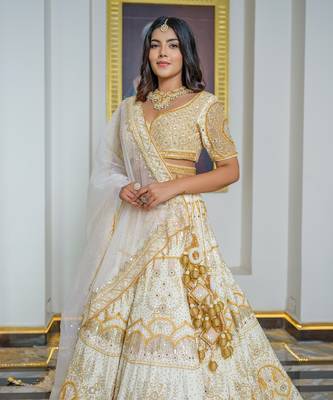 Gold Silk Lehenga Set 3