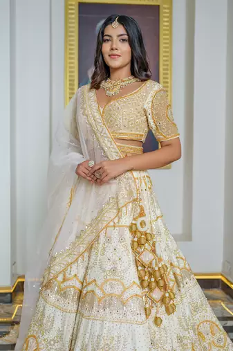 Gold Silk Lehenga Set