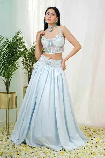 Powder Blue Fable Lehenga Set
