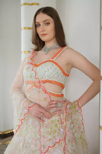 White Lehenga Set