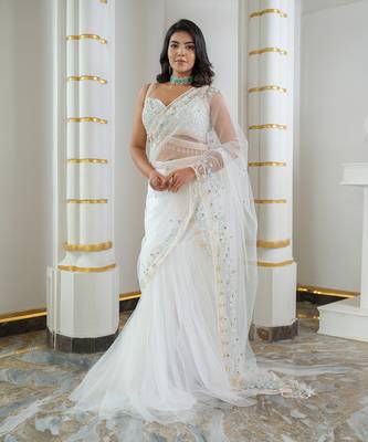 White Mermaid Lehenga Set 1