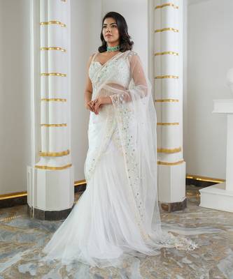 White Mermaid Lehenga Set 2